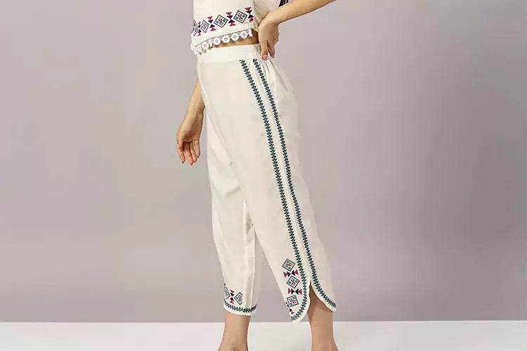 Neva Aztec Embroidered Pant - IshqME