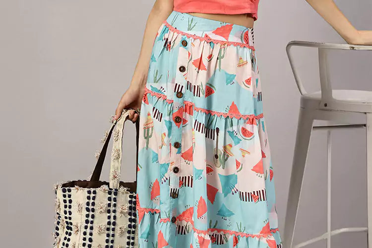 Fiesta Mexique Printed Tier Skirt - IshqME
