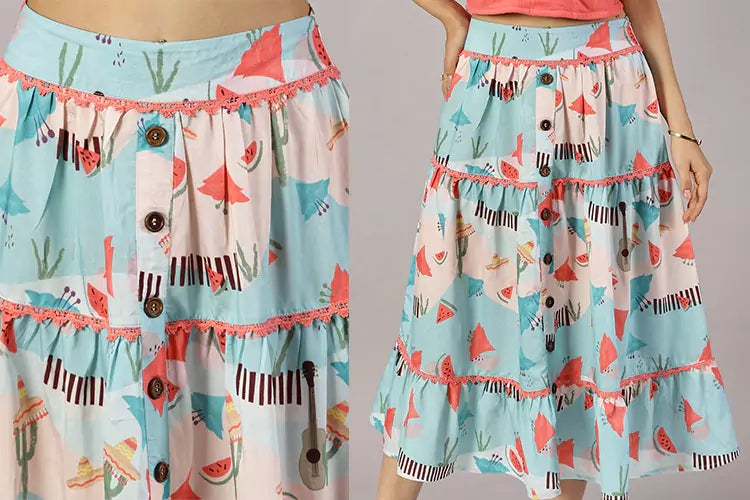 Fiesta Mexique Printed Tier Skirt - IshqME