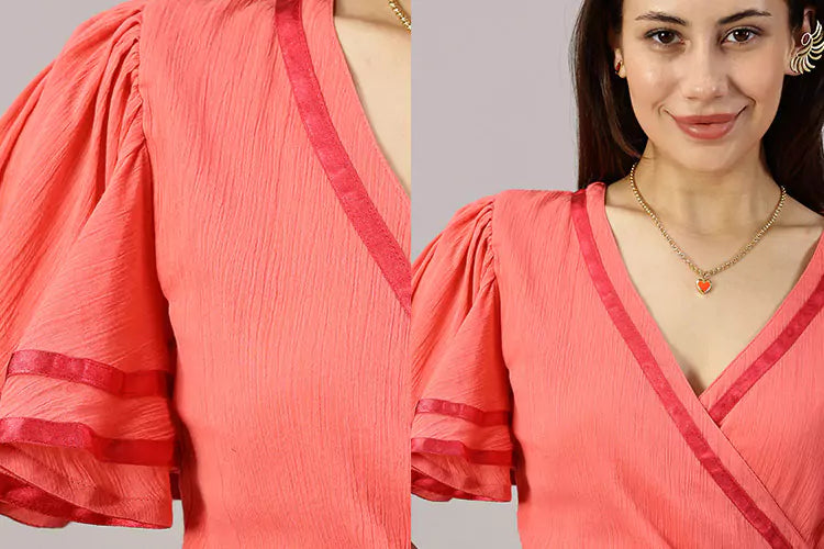 Fiesta Mexique Pink Overlap Top - Ishqme