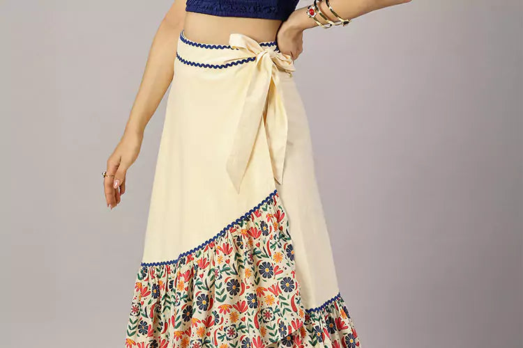 Tequila Tango Floral Printed Tier Wrap skirt - IshqMe