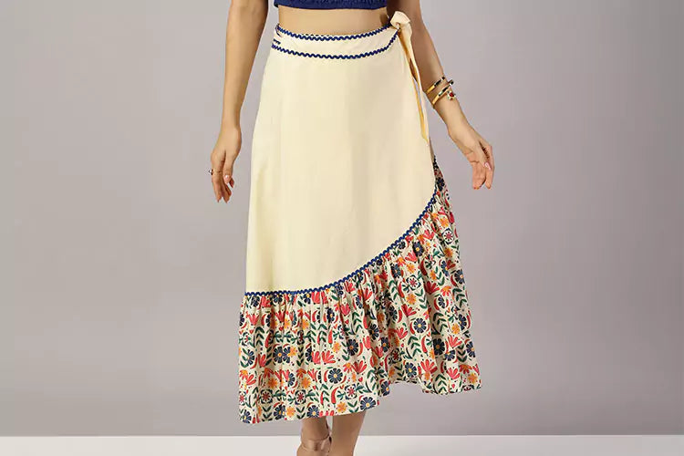 Tequila Tango Floral Printed Tier Wrap skirt - IshqMe