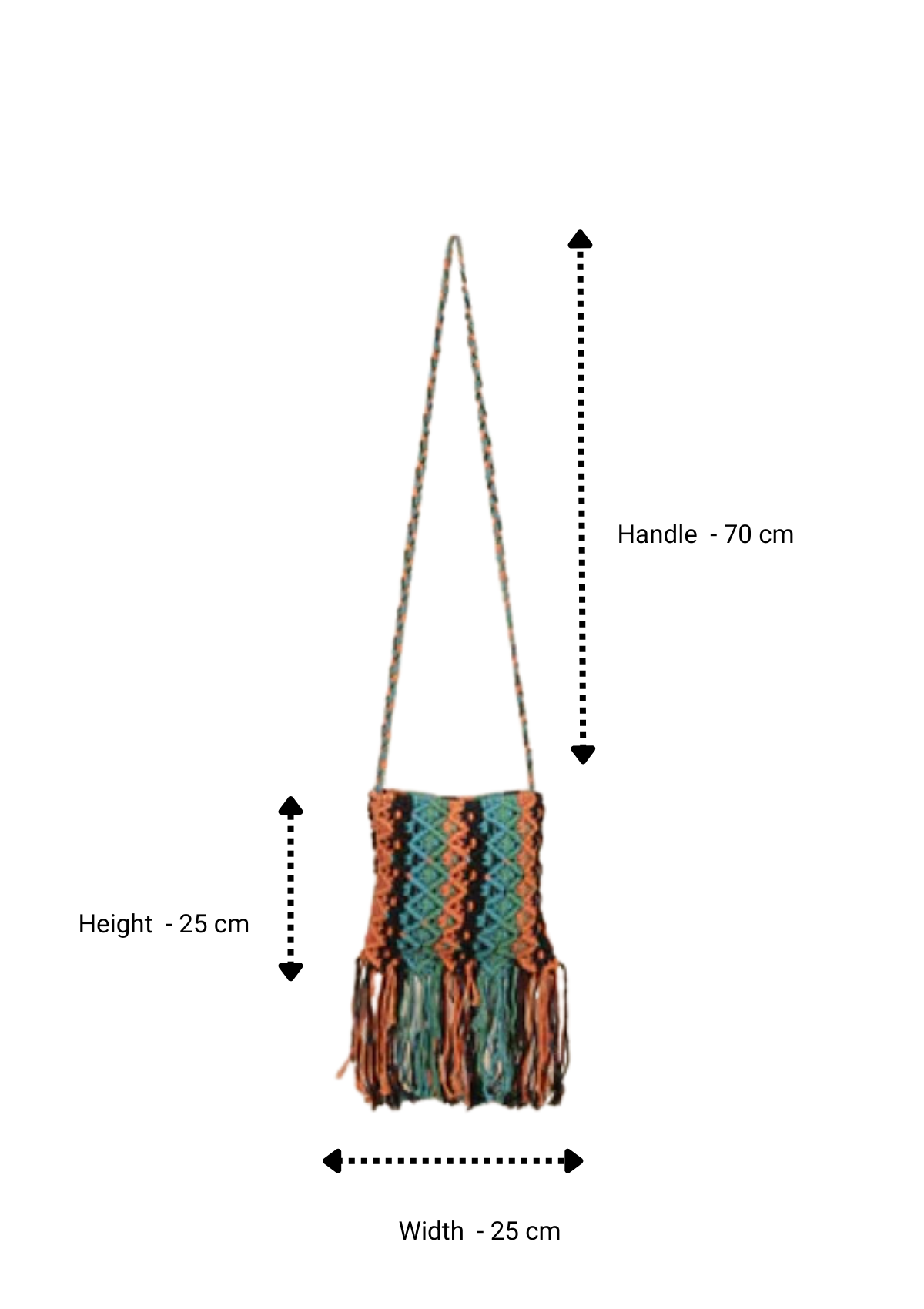 Macrame Crossbody Bag with Tassels - IshqMe