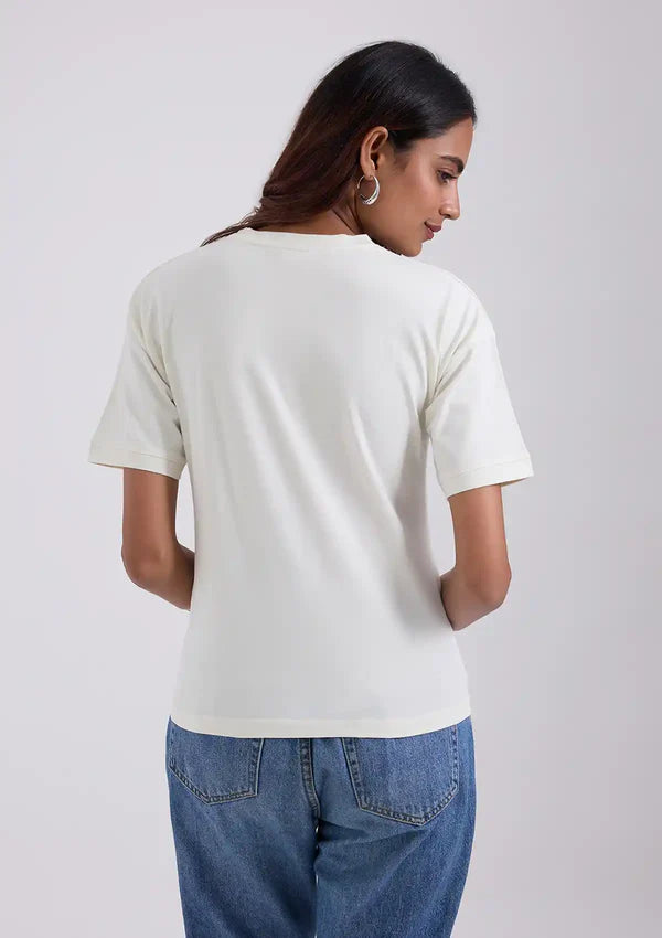 Embroidered Drop Shoulder T-Shirt