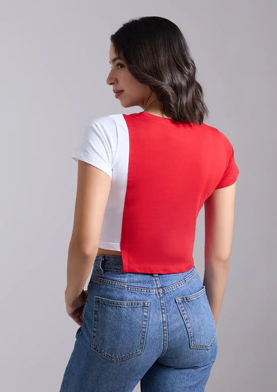 Reversible Sequin Colour blocked T-shirt