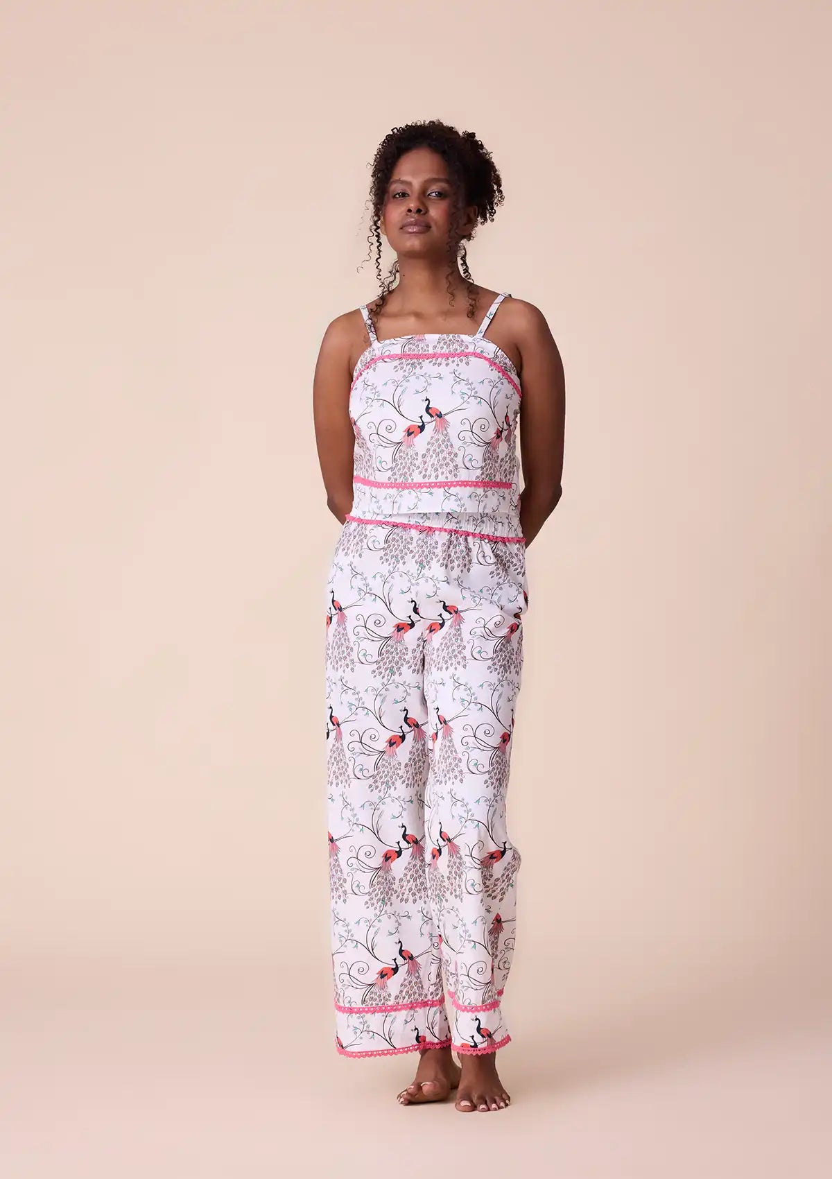 Heraia printed crop top and trouser