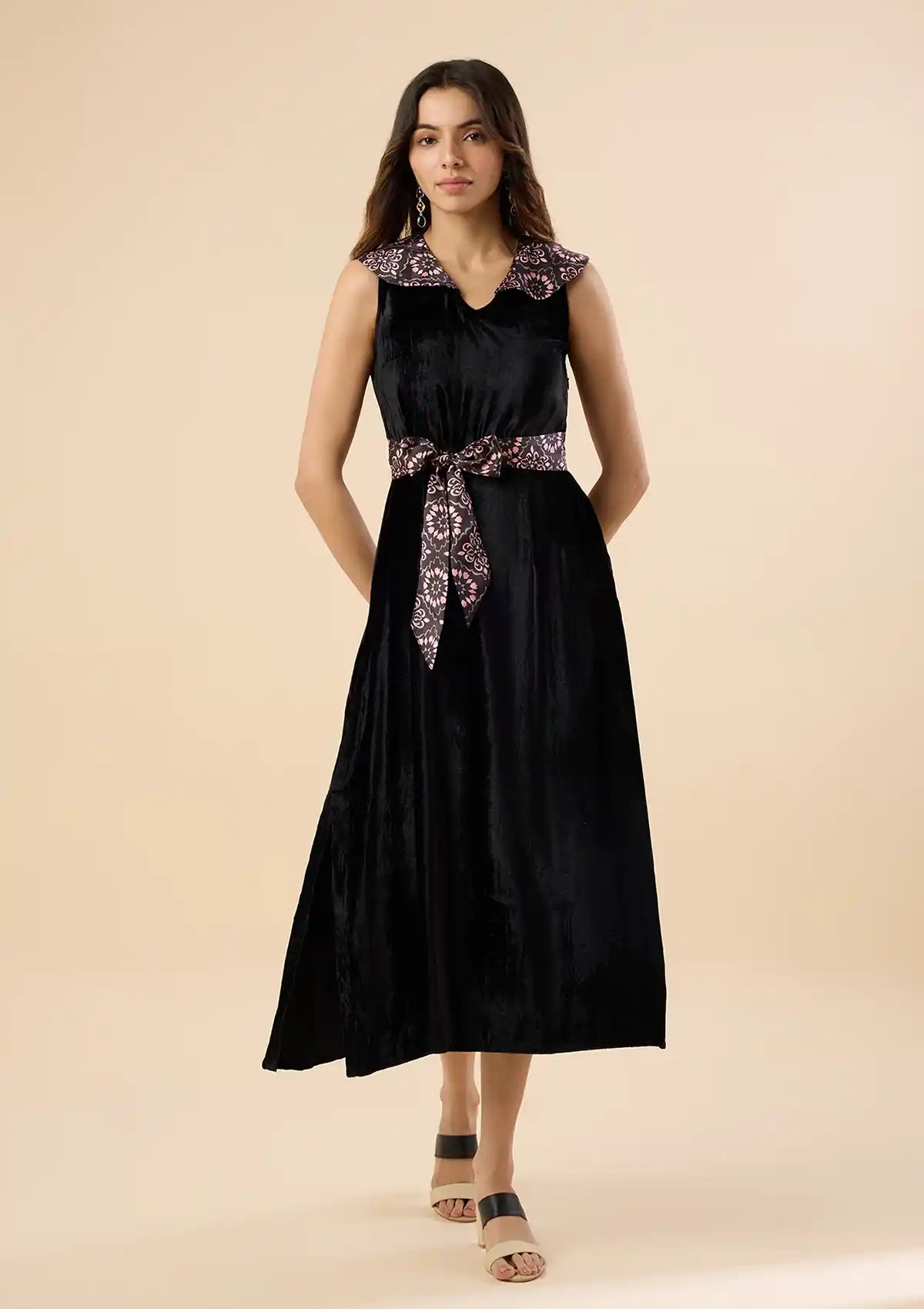 Leyla - Sailor collared Side Slit Dress Price