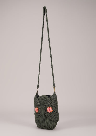 Olive Crochet Crossbody Bag