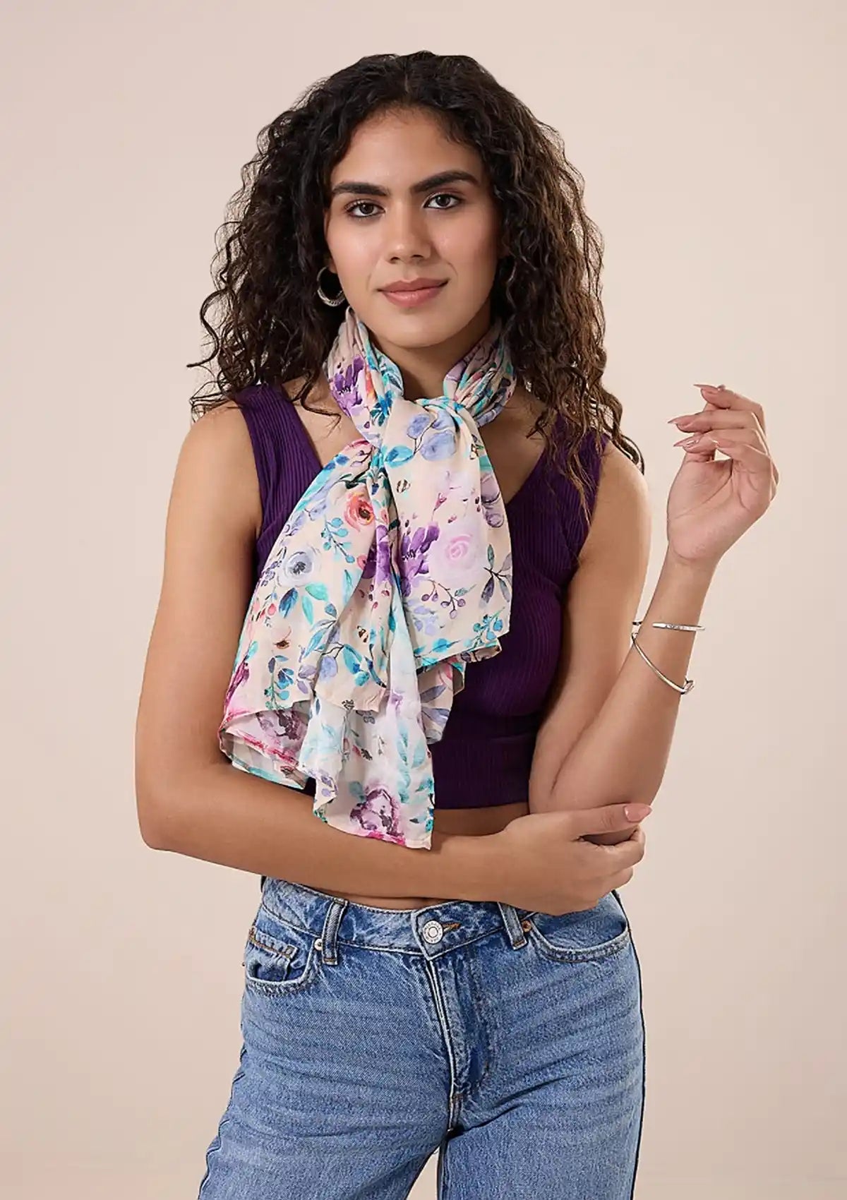 Multi-colour Floral Scarf