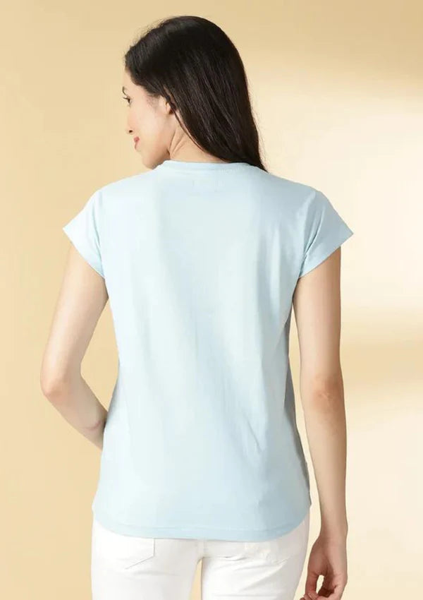 Graphic Print Light Blue T-shirt