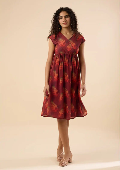 Jamboree Macaw Print Georgette Dress