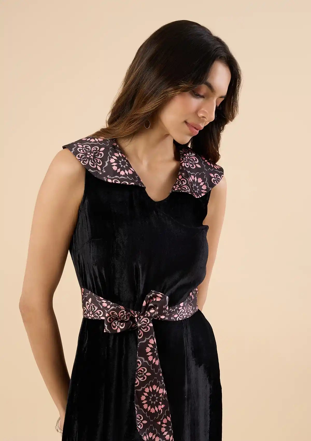 Buy Leyla - Sailor collared Side Slit Dress