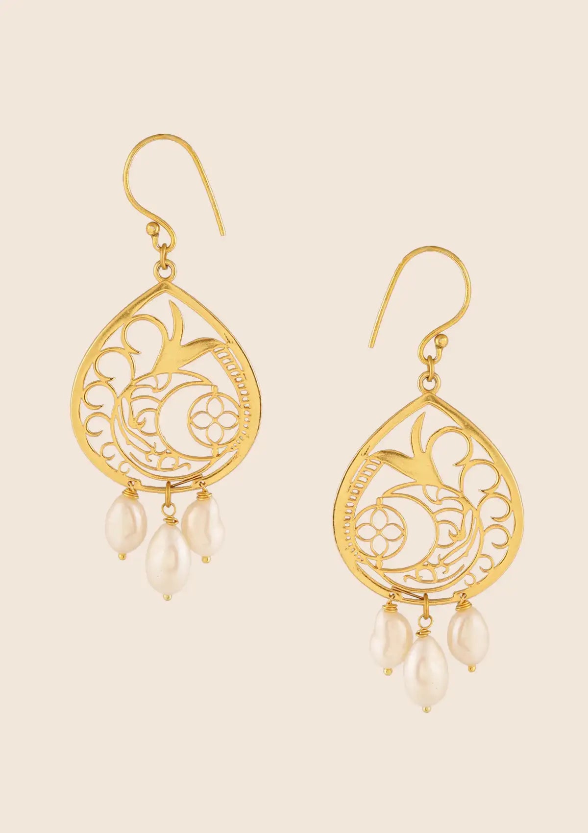 Buy Light weight flat filigree earring Online
