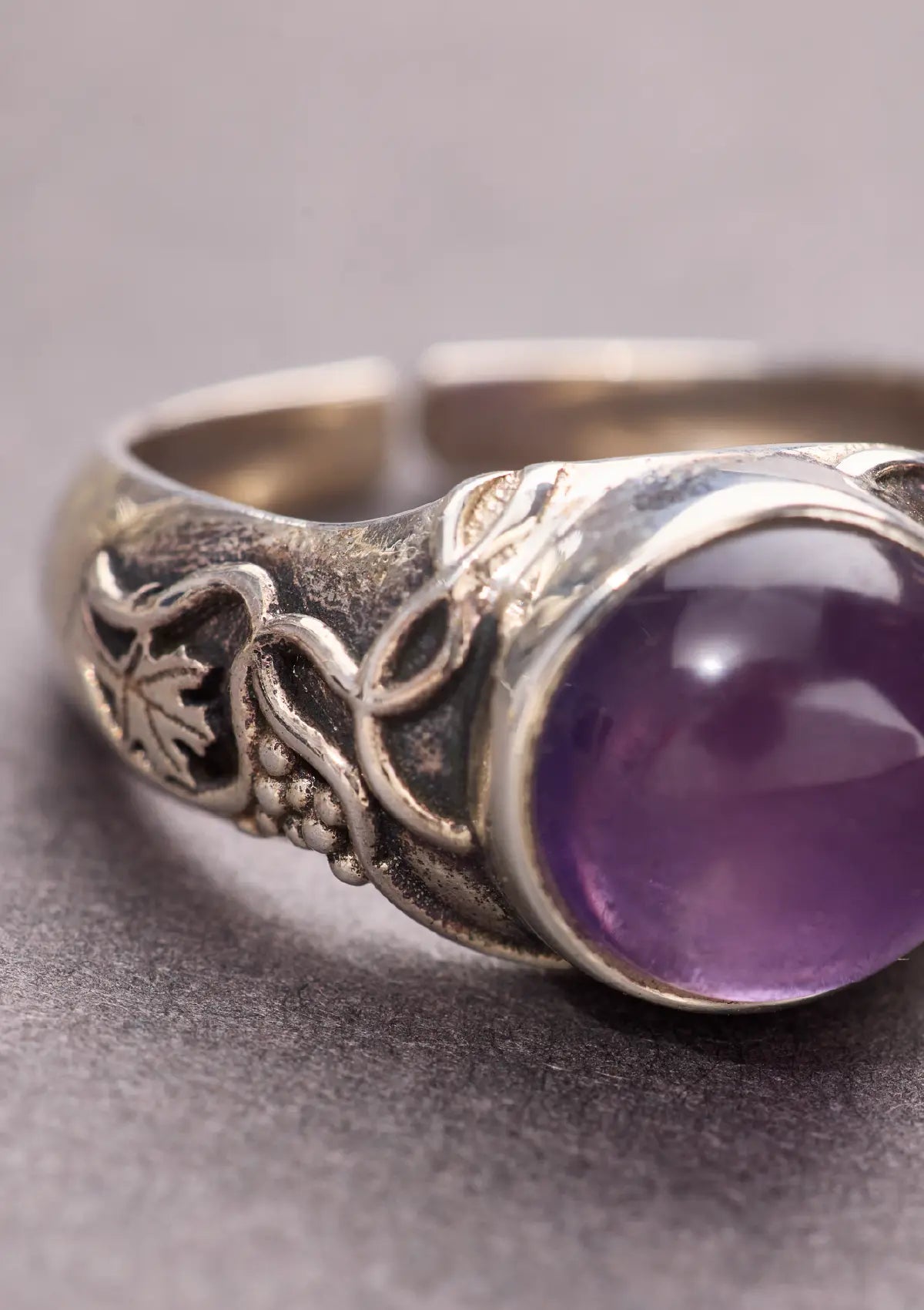 The Amethyst Studded Embossed Ring Price