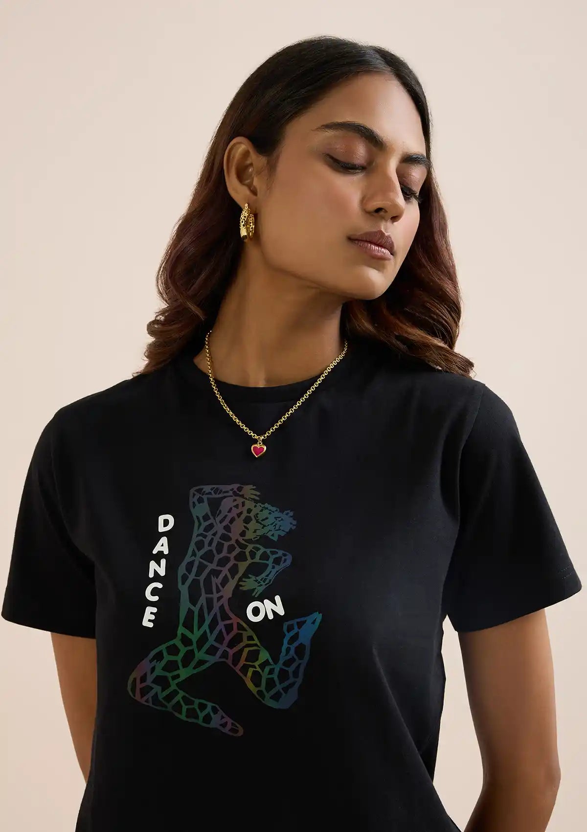 Buy Premium B&W Holographic Print T-Shirt