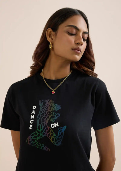 Premium B&W Holographic Print T-Shirt