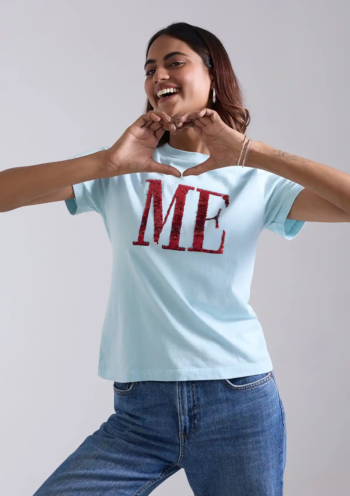 Reversible Sequin T-shirt blue