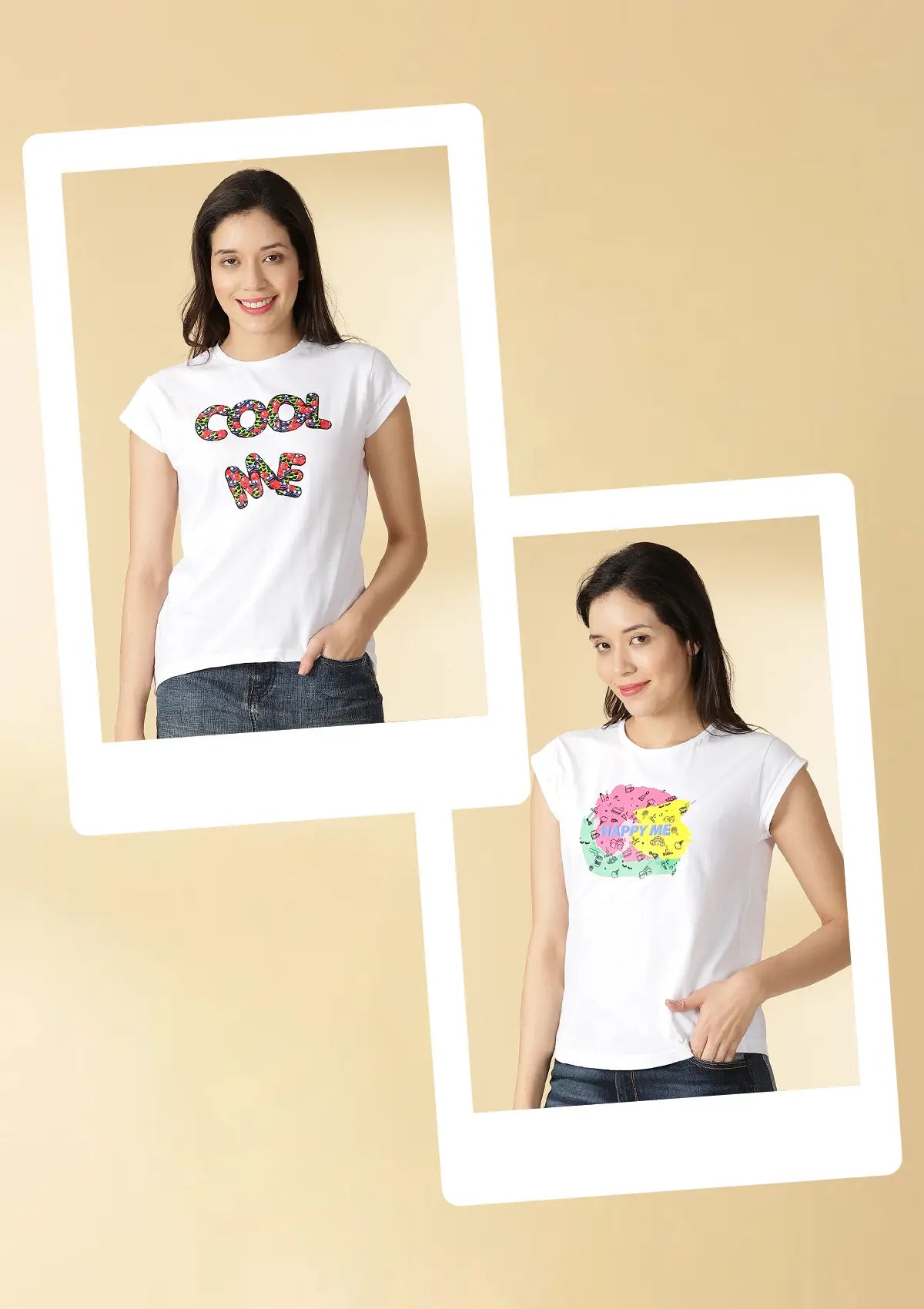 White casual wear T-Shirt Combo to pair with Denims