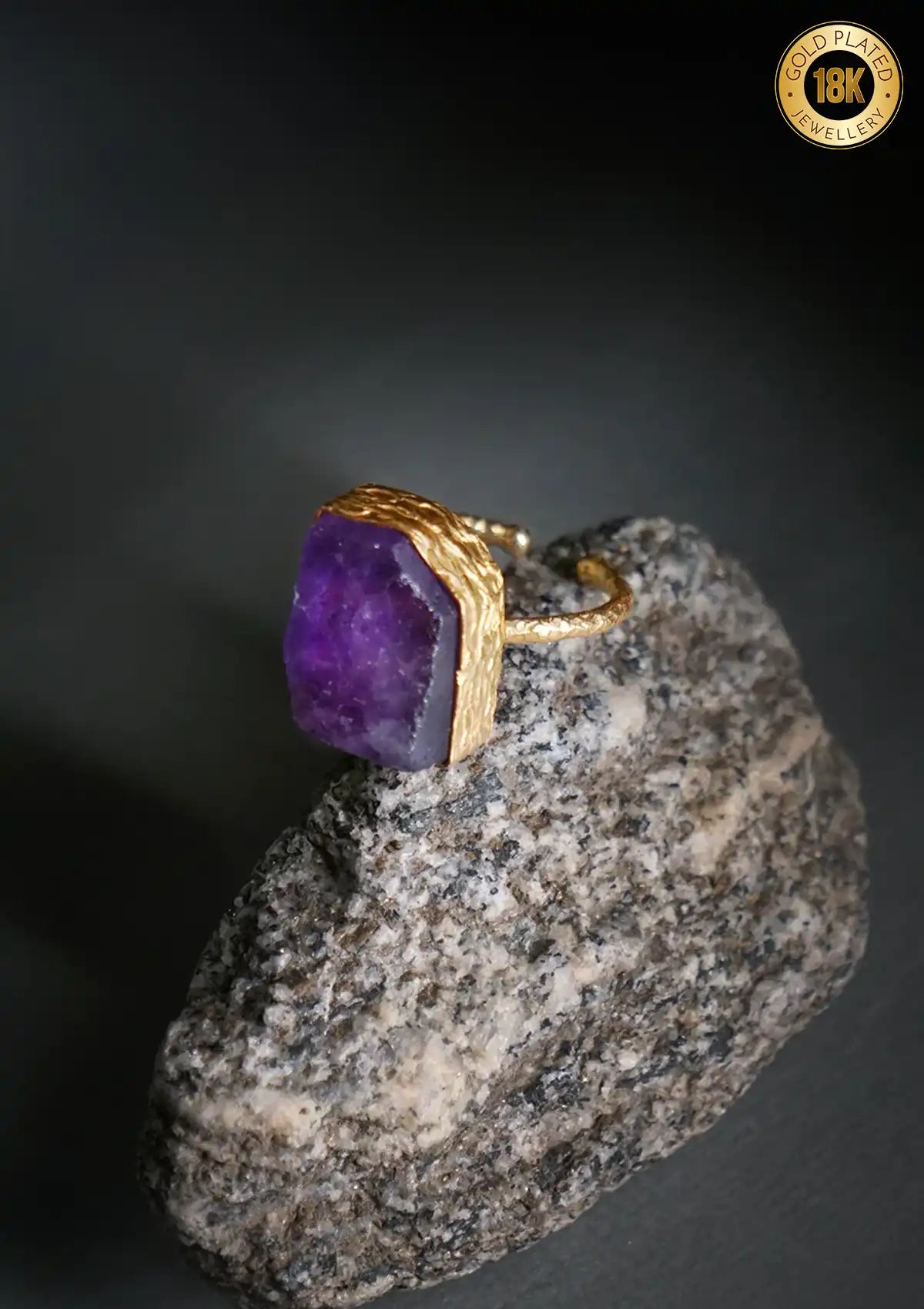 Amethyst Studded Ring