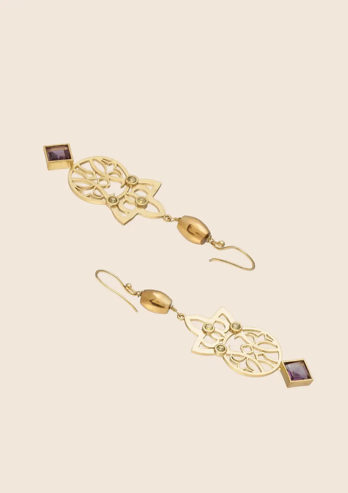 Online Amethyst & Peridot Filigree Earring