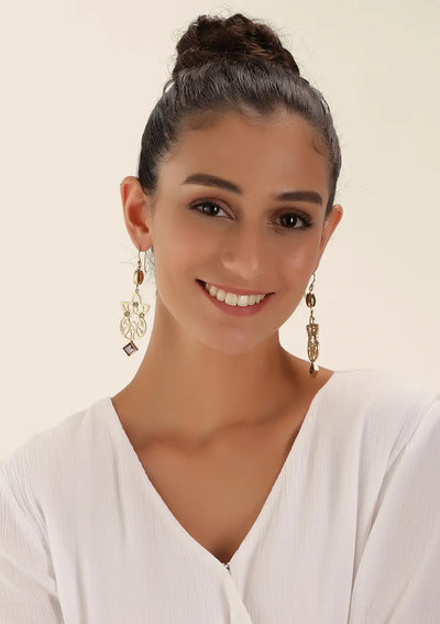 Amethyst & Peridot Filigree Earring