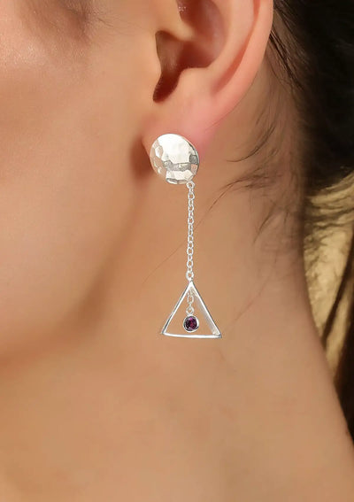 Amethyst Silver Dangle Earring