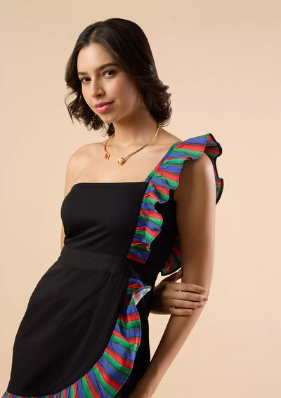 Bella - Serapes Printed One Shoulder Dress