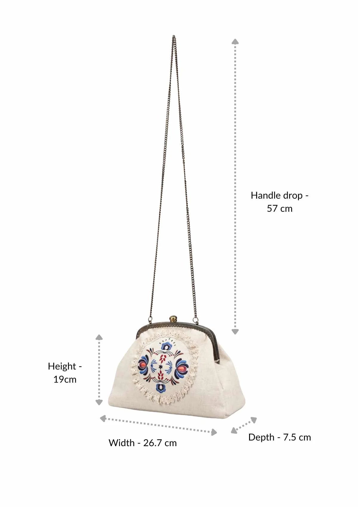 Beige handheld clutch and sling bag Online