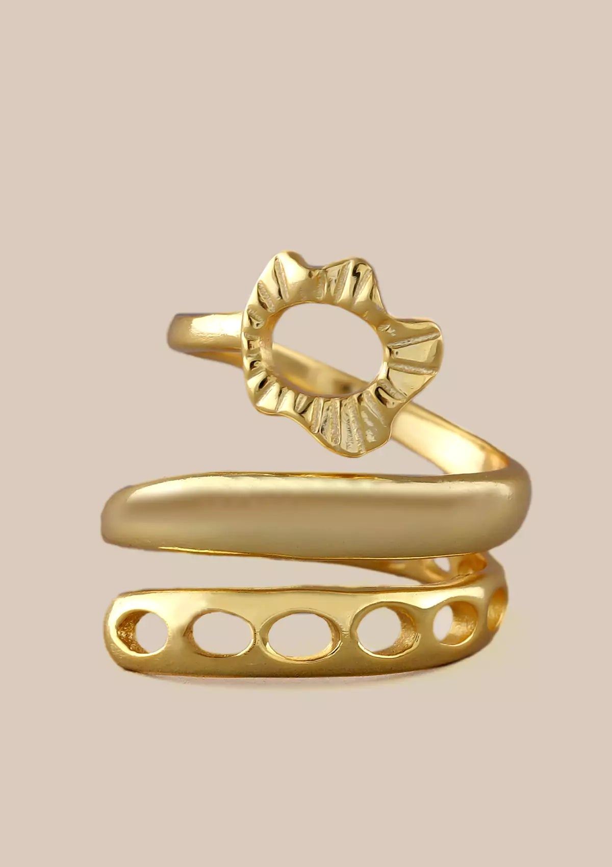 Bloom Spiral 18K Gold Plated Ring for women