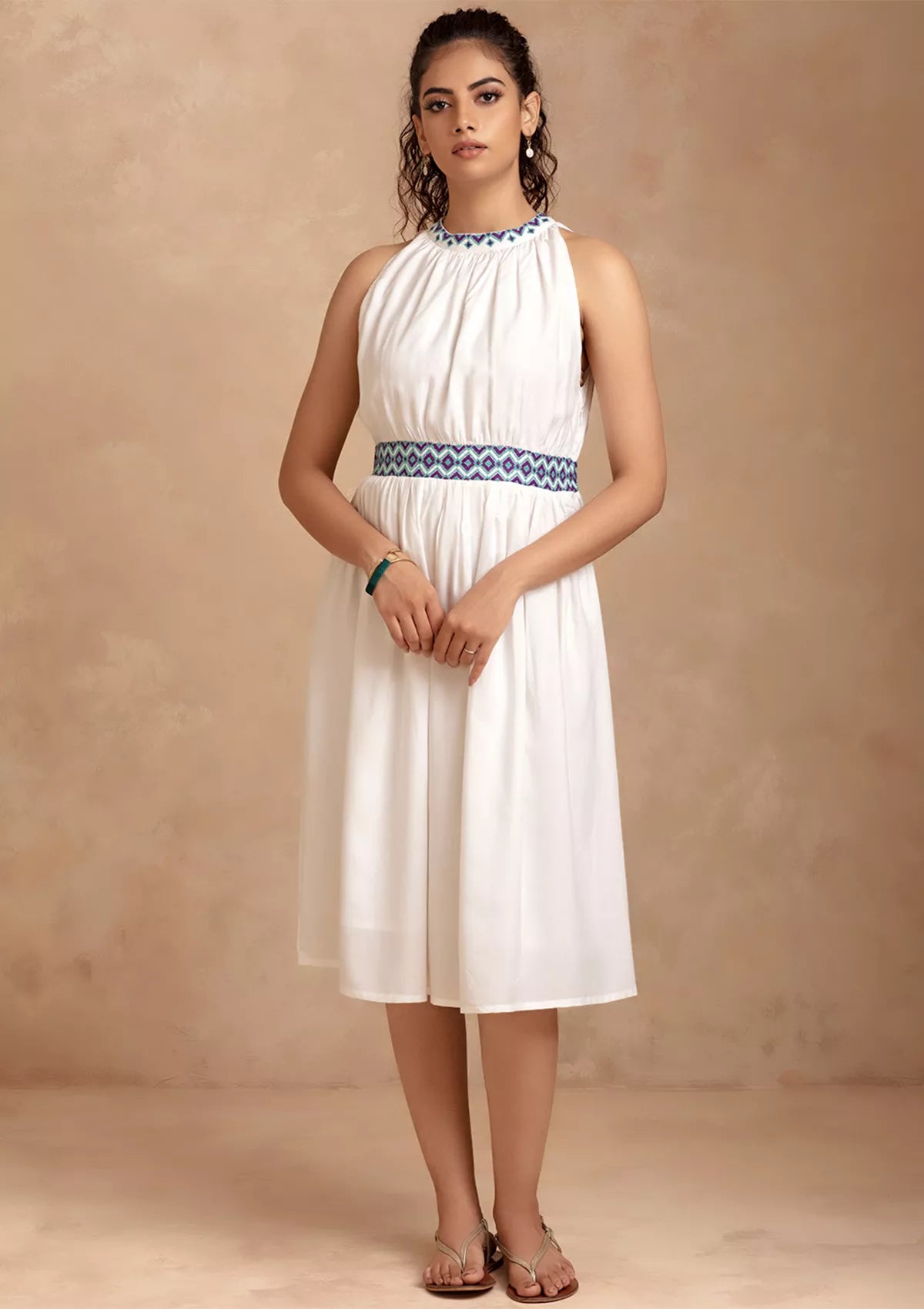 Buy Celeste - White Rayon Dress