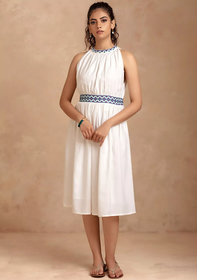 Celeste - White Rayon Dress