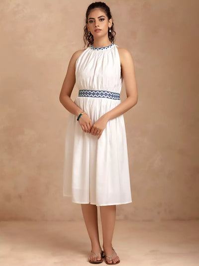 Celeste - White Rayon Dress