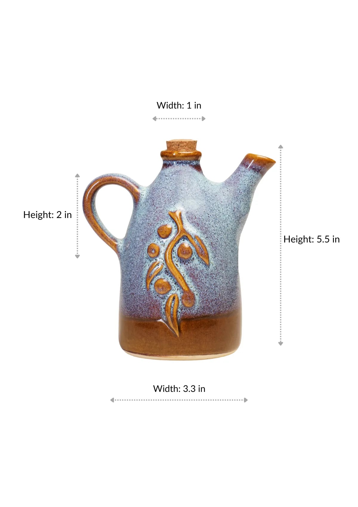 Ceramic Oil Dispenser - Blue Brown
