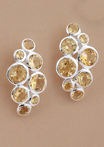 Citrine Silver Stud Earring
