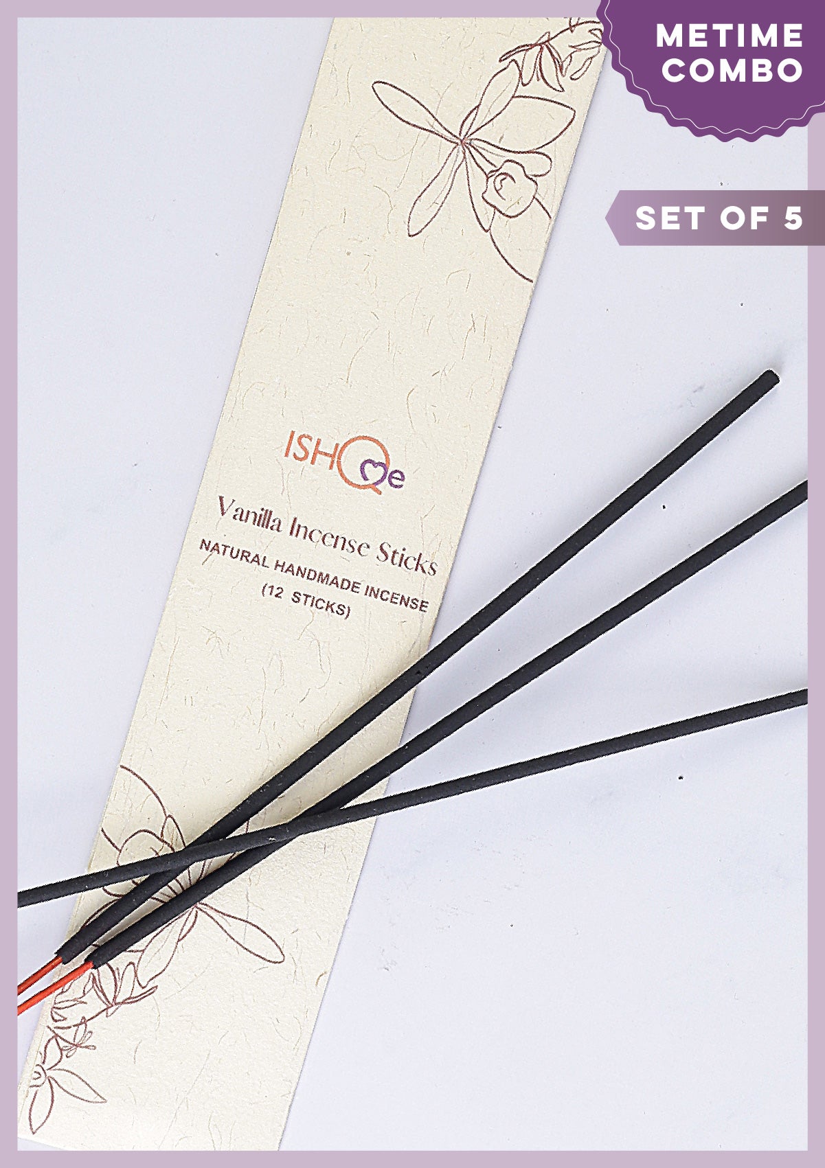 Incense Sticks (Set of 5) - Vanilla (12 Pcs/Packet) - IshqMe