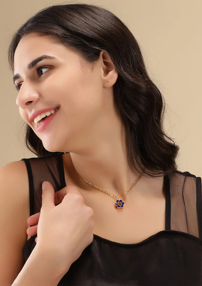 Neon Daisy Flower Pendant (Blue)