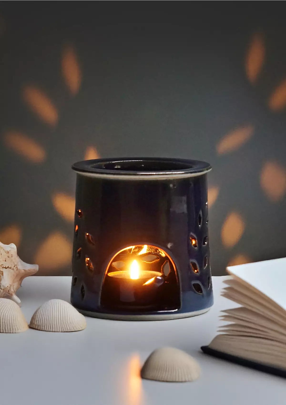 Deep Blue Detachable Oil Diffuser with Tea Candle Holder