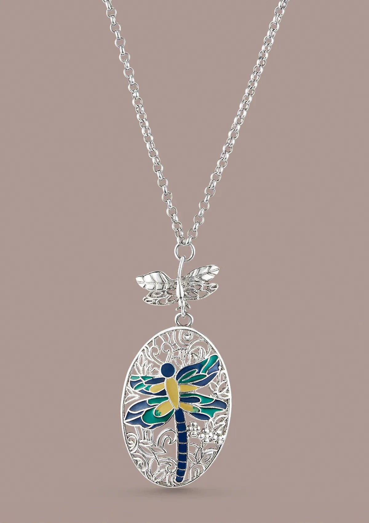 Dragonfly Pendant Silver Necklace Online