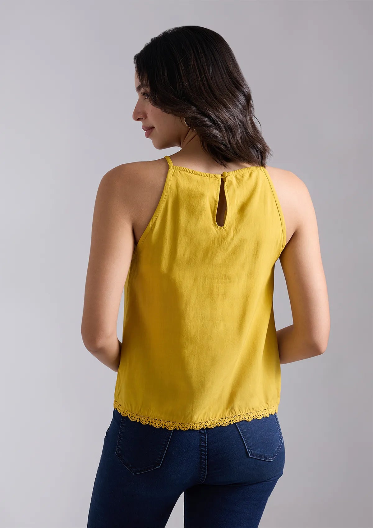 El Sol-Shirred Neckline Embroidered Top Price
