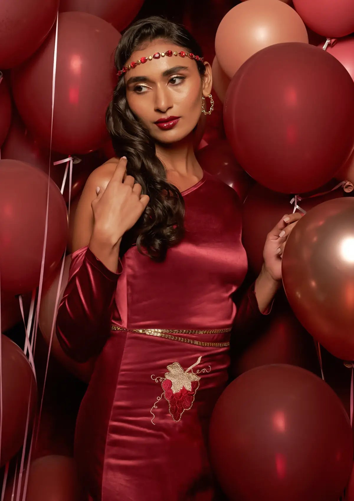 Grapevine - Embellished Midi Velvet Cocktail Dress