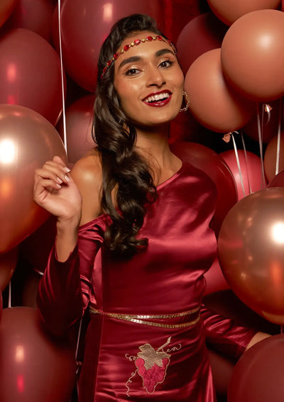 Grapevine - Embellished Midi Velvet Cocktail Dress