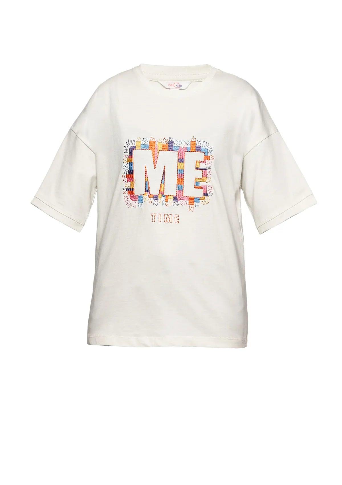 Embroidered Drop shoulder t-shirt For Women