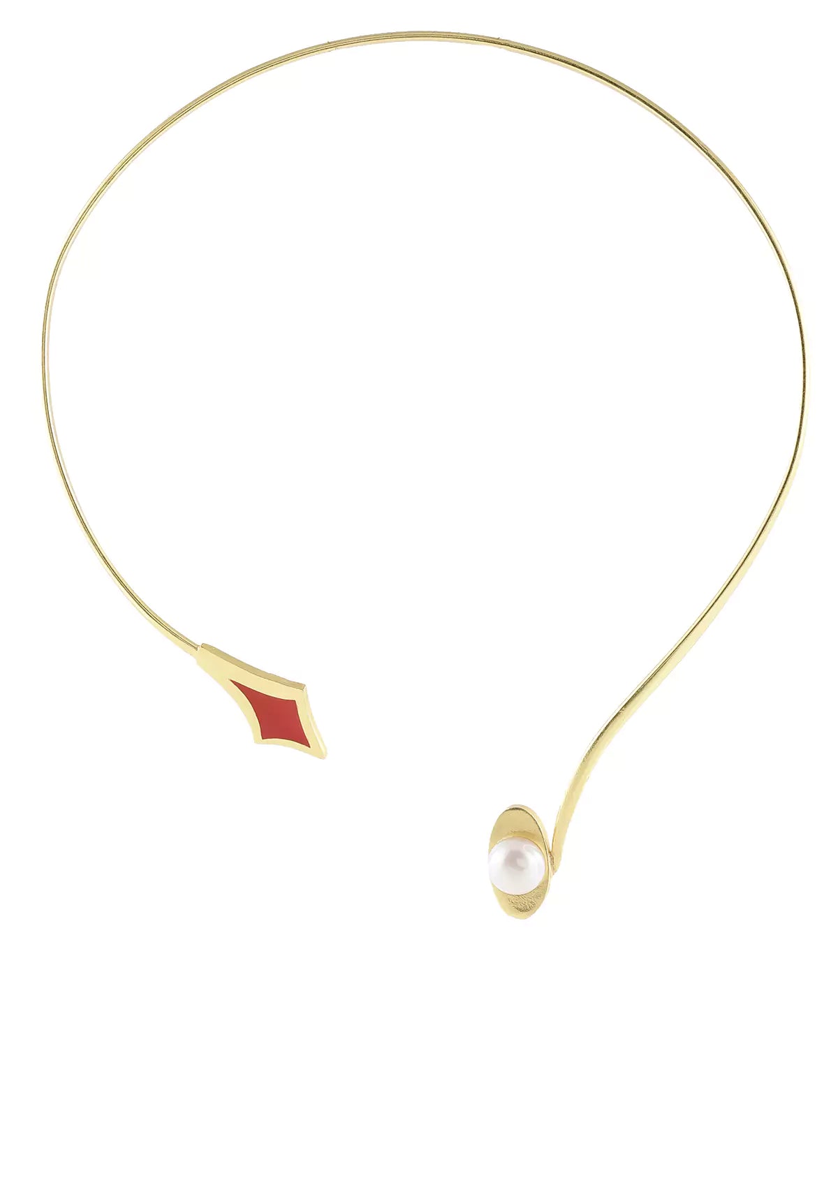 Enamel Pearl Gold Plated Choker for women