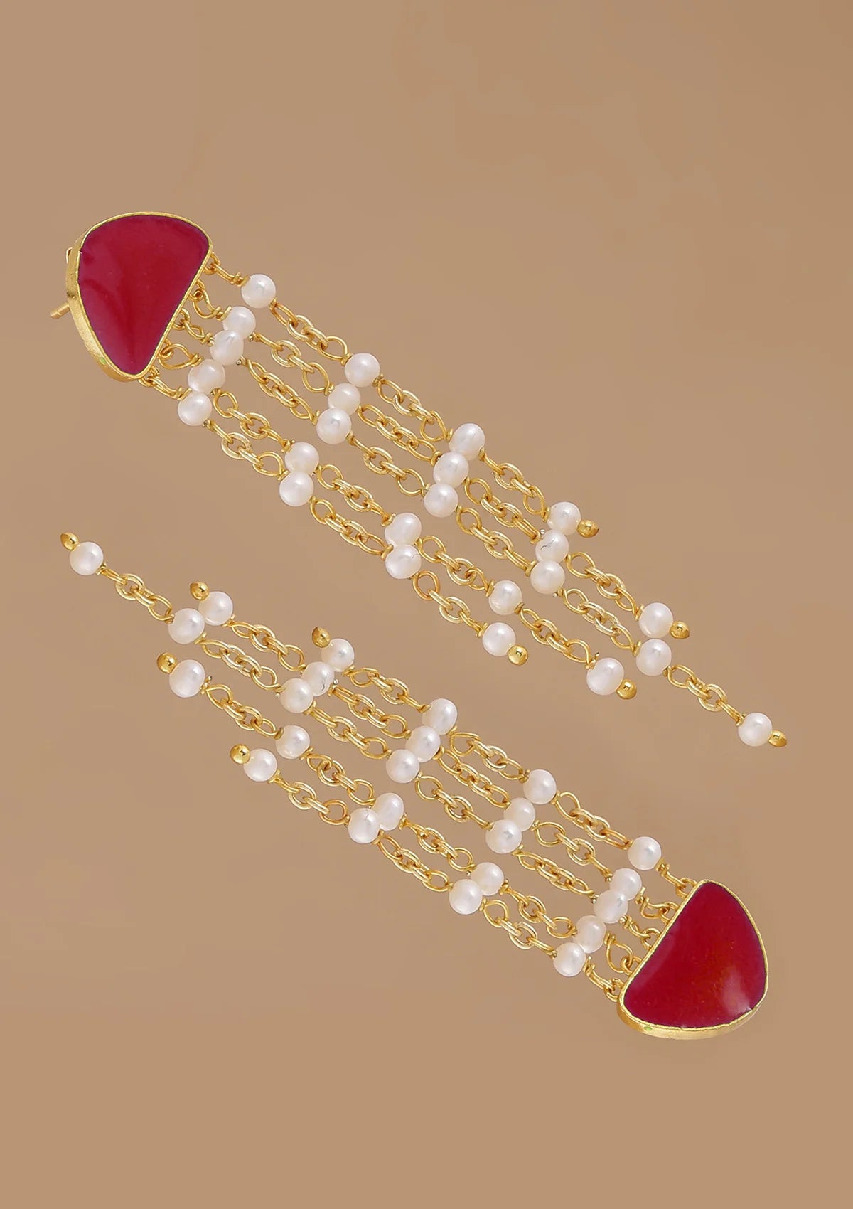 Enameled Neon Tassel Earring (Pink) Price