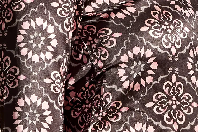 Jamila - Moroccan printed Lace accent blouse - IshqME