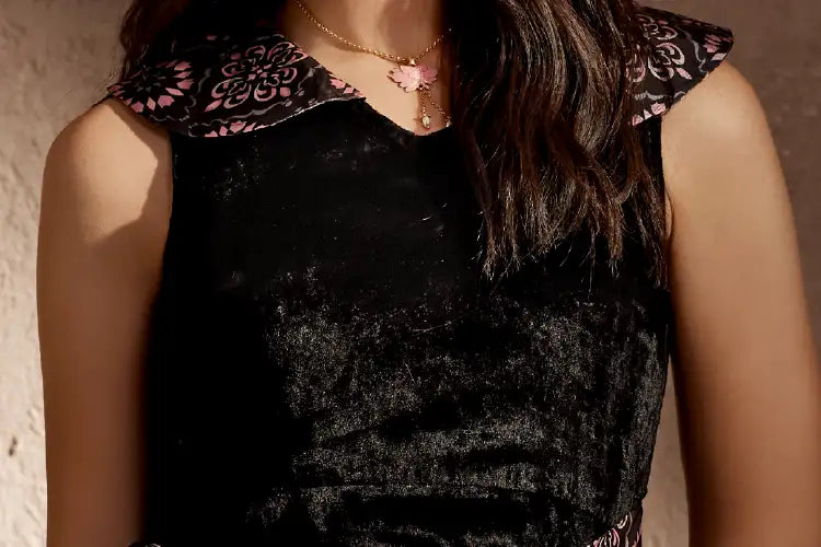 Leyla - Sailor Collared Side Slit Dress - IshqME