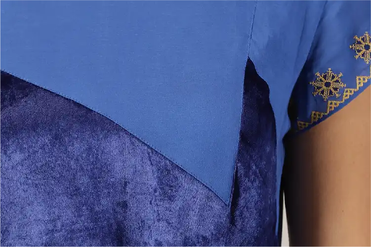 Naima - Cut Panel Embroidered Dress - IshqME