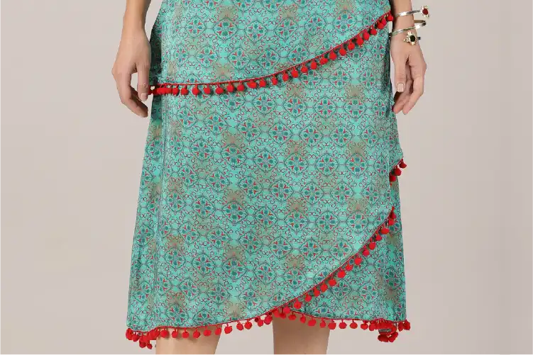 Shuruq - Layered Moroccan Printed Skirt - IshqME