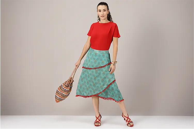 Shuruq - Layered Moroccan Printed Skirt - IshqME