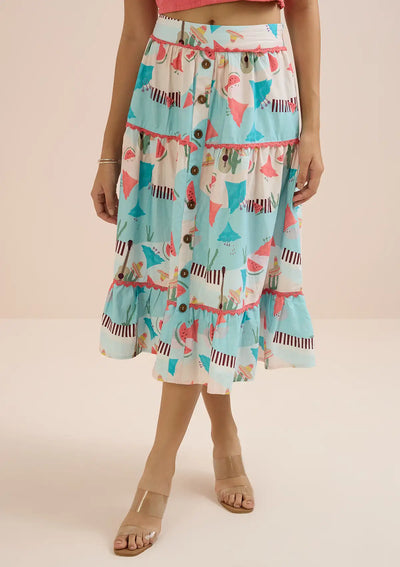Fiesta Mexique - Printed Tier Skirt